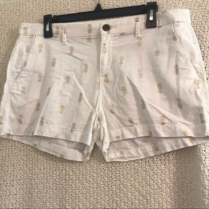 Old Navy White Pineapple Shorts